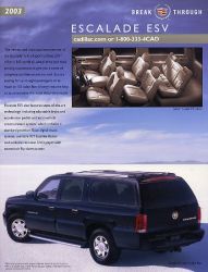 2003年 CADILLAC Escalade ESV、US本国版カタログ