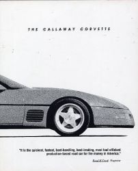 1990年 CHEVROLET Corvette Callaway Twin-Turbo、US本国版カタログ