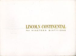 1961年 LINCOLN Continental US本国版カタログ