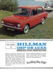 1965年 HILLMAN Imp De luxe MARK 2、英語版カタログ