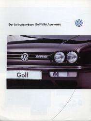 1997年 VOLKSWAGEN (GERMANY) Golf3 VR6 Automatic、欧州版カタログ