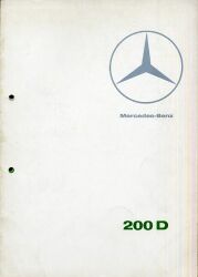1967年 MERCEDES-BENZ 190/200/230テールフィン(W110) 200D、英語版カタログ